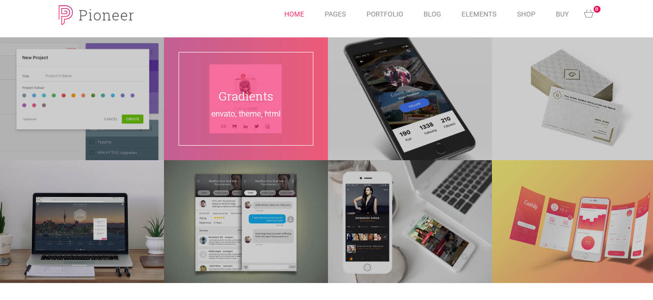 قالب بوت استرپ Pioneer