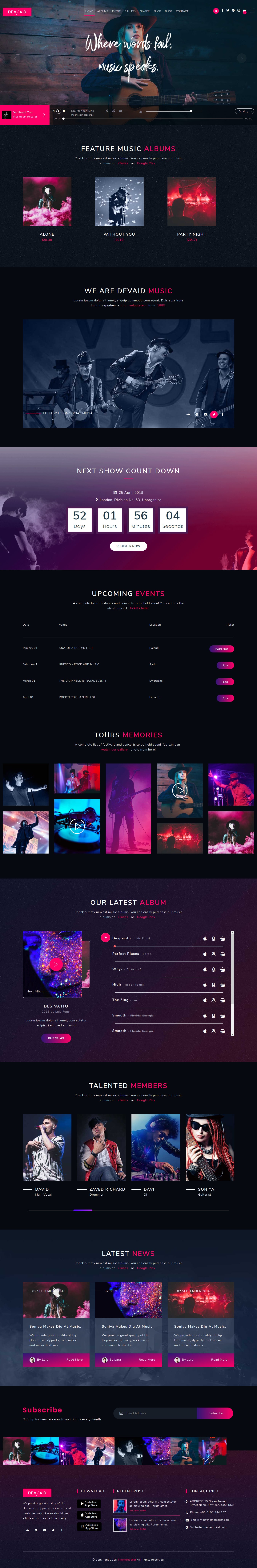 قالب موزیک devaid